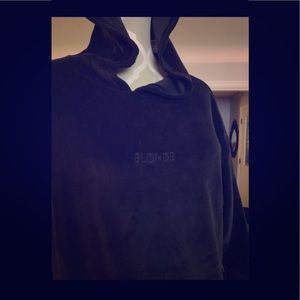 Beautiful brand new! Black velour BLONDE hoodie